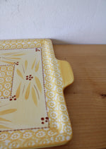 Temptations By Tara Old World Yellow Square Serving Tray