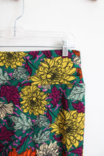 LuLaRoe Green Colorful Floral Pencil Skirt | L