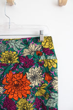 LuLaRoe Green Colorful Floral Pencil Skirt | L