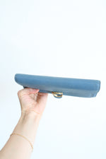 Coach Tabby Pebble Leather Dusty Blue Long Wallet