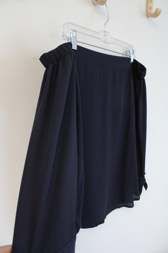 NEW Banana Republic Navy Button Down Back Off The Shoulder Top | S