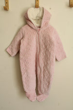 Nordstrom Pink Quilted Sherpa Lined Onesie | 9 MO