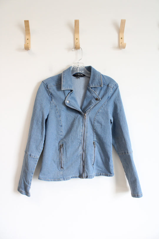 Baccini Light Wash Denim Full Zip Jacket | S