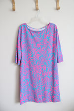 Lilly Pulitzer Pink & Blue Patterned Braedyn Dress | M