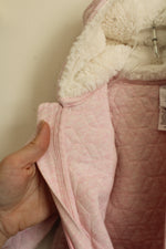 Nordstrom Pink Quilted Sherpa Lined Onesie | 9 MO