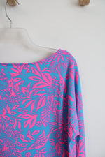 Lilly Pulitzer Pink & Blue Patterned Braedyn Dress | M