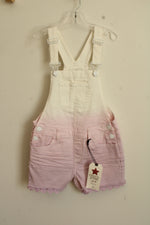 NEW Imperial Star Girls White to Pink Ombre Denim Shorts Overalls with Lace | 10