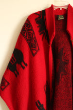 Tejidos Red Wool & Angora Thick Knit Poncho
