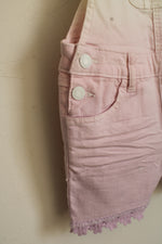 NEW Imperial Star Girls White to Pink Ombre Denim Shorts Overalls with Lace | 10