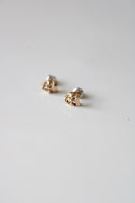 Drama Costume Mask 14K Yellow Gold Stud Earrings