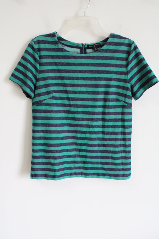 Banana Republic Green & Blue Striped Top | M
