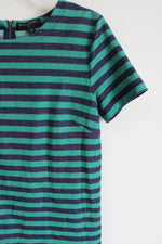 Banana Republic Green & Blue Striped Top | M