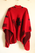 Tejidos Red Wool & Angora Thick Knit Poncho