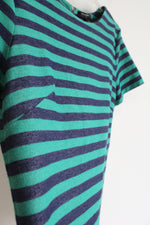 Banana Republic Green & Blue Striped Top | M