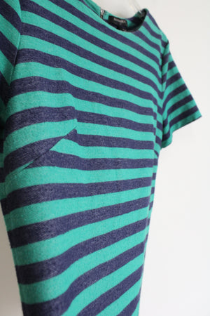 Banana Republic Green & Blue Striped Top | M