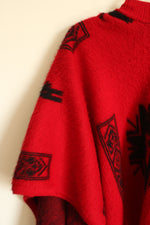 Tejidos Red Wool & Angora Thick Knit Poncho
