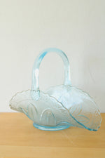 Princess House Fine Handcrafted Glassware Blue Basket