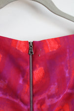 Kay Unger Fuschia Orange Patterned Boat Neck Sheath Dress | 10