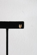 Drama Costume Mask 14K Yellow Gold Stud Earrings