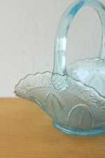 Princess House Fine Handcrafted Glassware Blue Basket