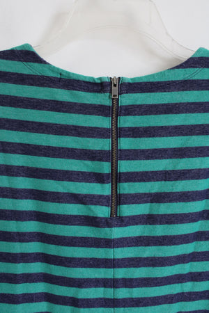Banana Republic Green & Blue Striped Top | M
