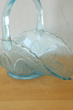 Princess House Fine Handcrafted Glassware Blue Basket