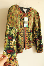 NEW Adrianna Papell Evening Silk Beaded Jacket | L