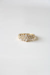 Cubic Zirconia Cluster 14KT Yellow Gold Ring | Size 8