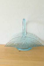 Princess House Fine Handcrafted Glassware Blue Basket