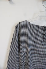 Talbots Black & White Patterned 3/4 Sleeve Top | L Petite