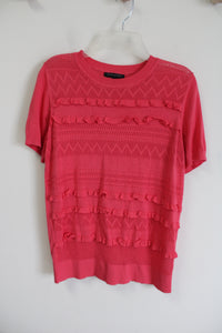 Banana Republuc Bubblegum Pink Knit Short Sleeved Sweater | L