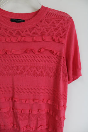 Banana Republuc Bubblegum Pink Knit Short Sleeved Sweater | L