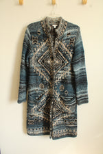 J.Jill Wool Blend Thick Knit Western Style Long Cardigan | S