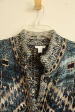 J.Jill Wool Blend Thick Knit Western Style Long Cardigan | S