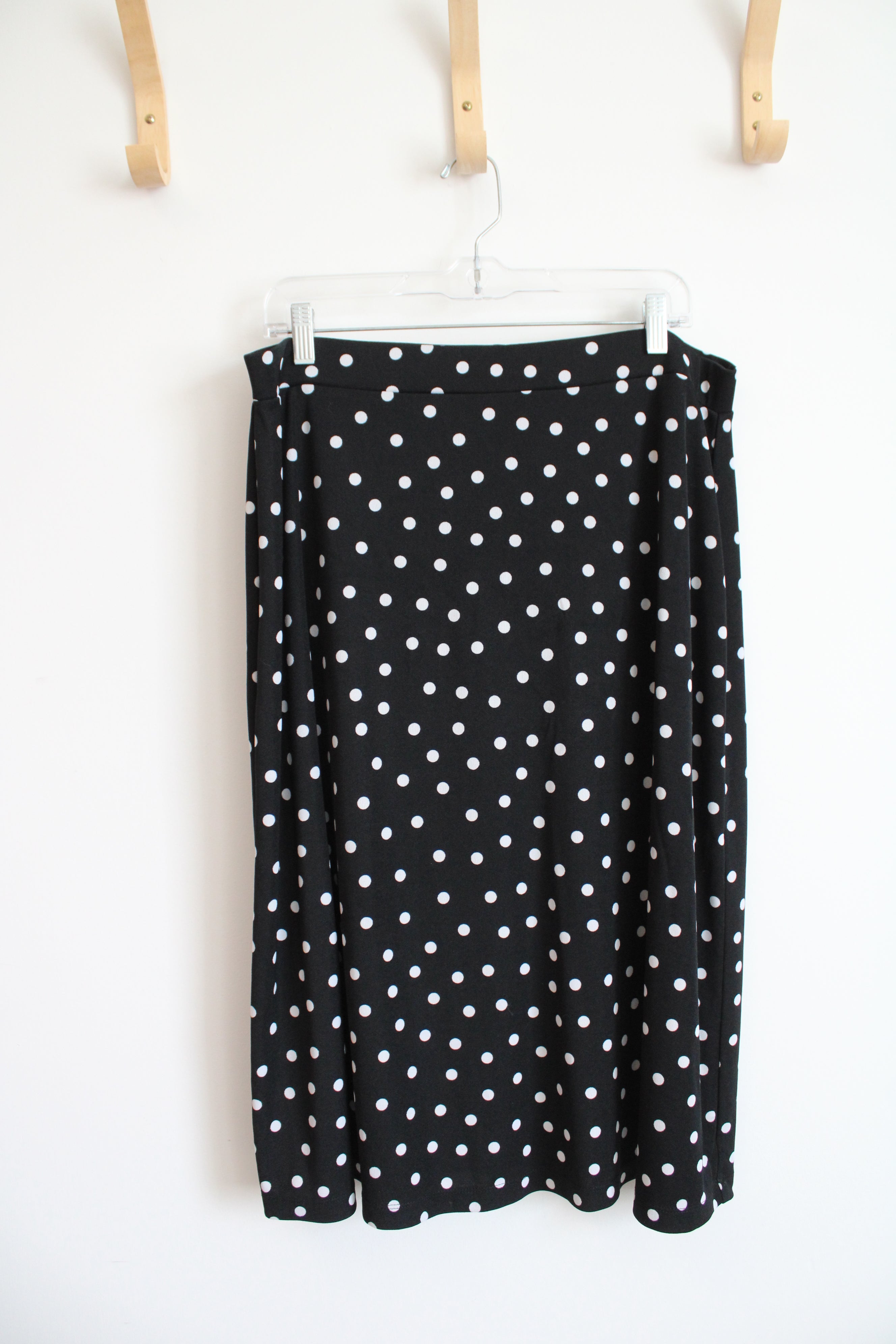 Kasper Black & White Polka Dot Skirt | XL
