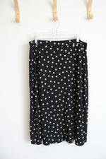 Kasper Black & White Polka Dot Skirt | XL