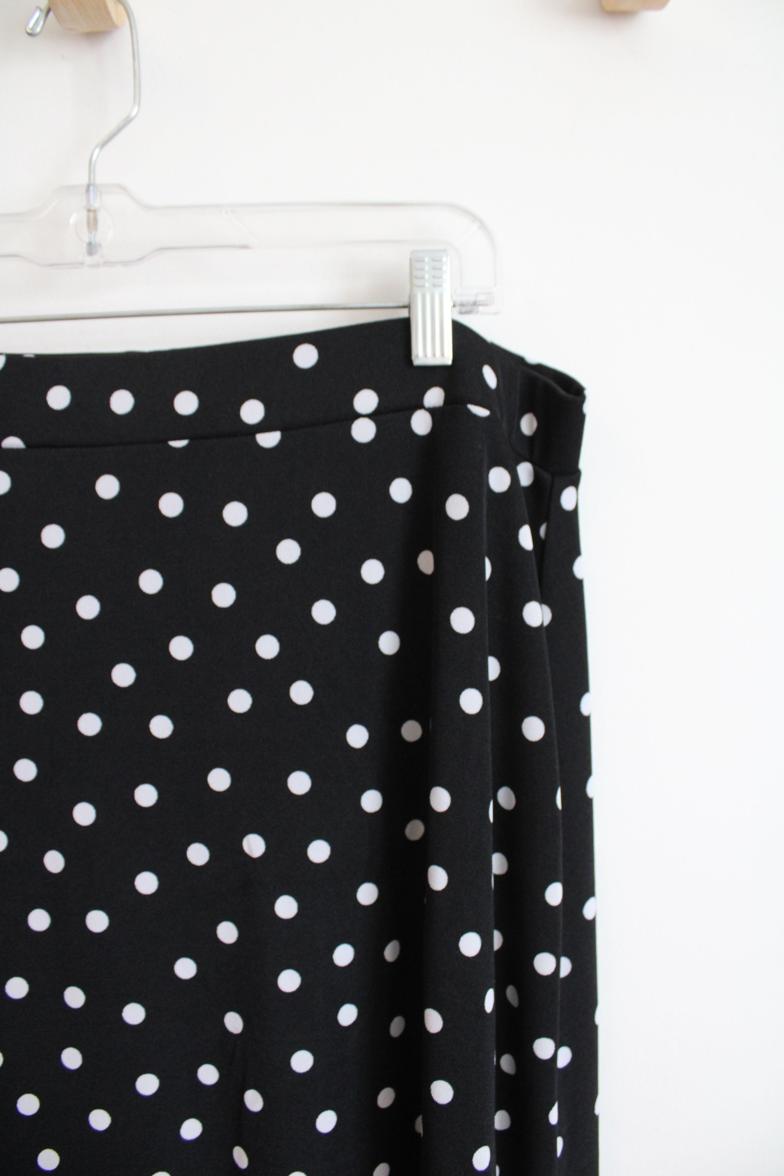 Kasper Black & White Polka Dot Skirt | XL