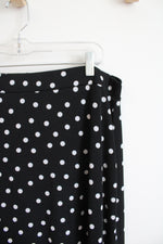 Kasper Black & White Polka Dot Skirt | XL