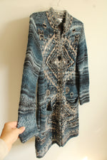 J.Jill Wool Blend Thick Knit Western Style Long Cardigan | S