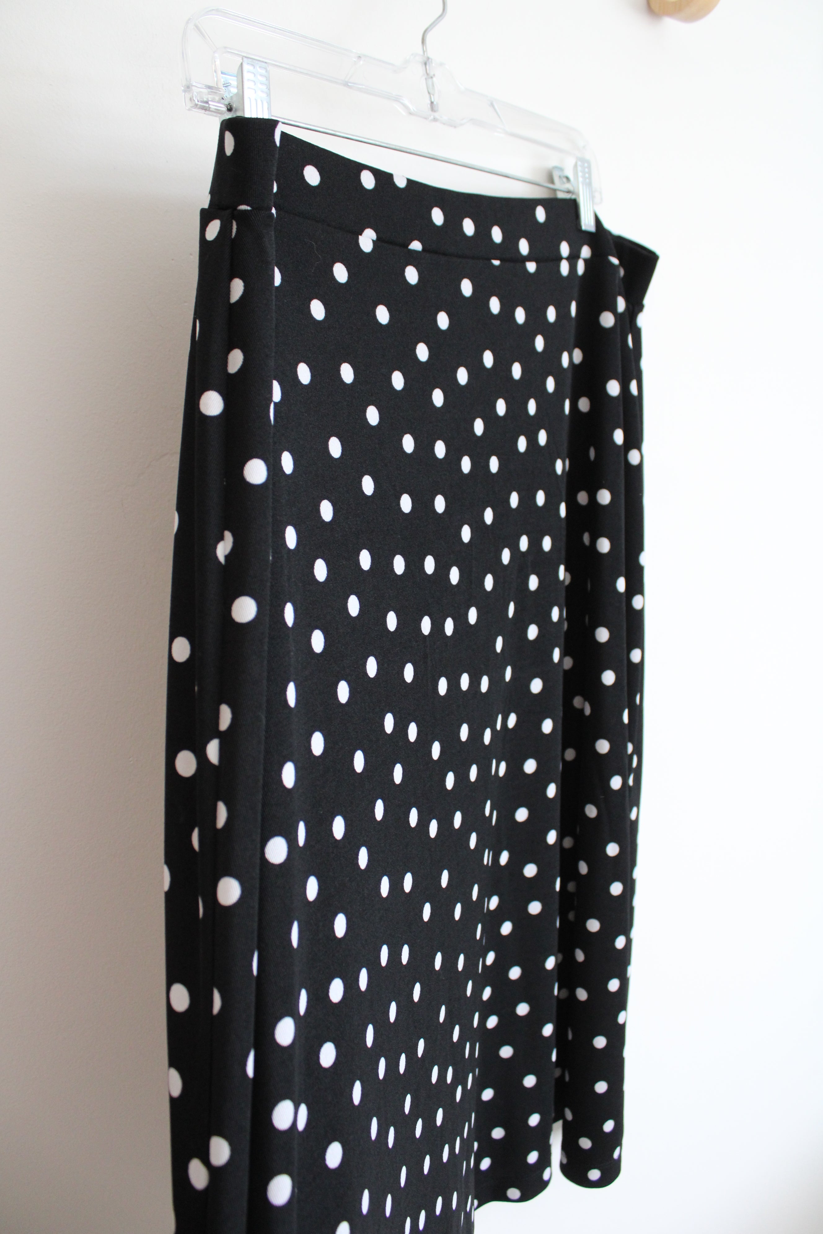 Kasper Black & White Polka Dot Skirt | XL