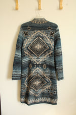 J.Jill Wool Blend Thick Knit Western Style Long Cardigan | S