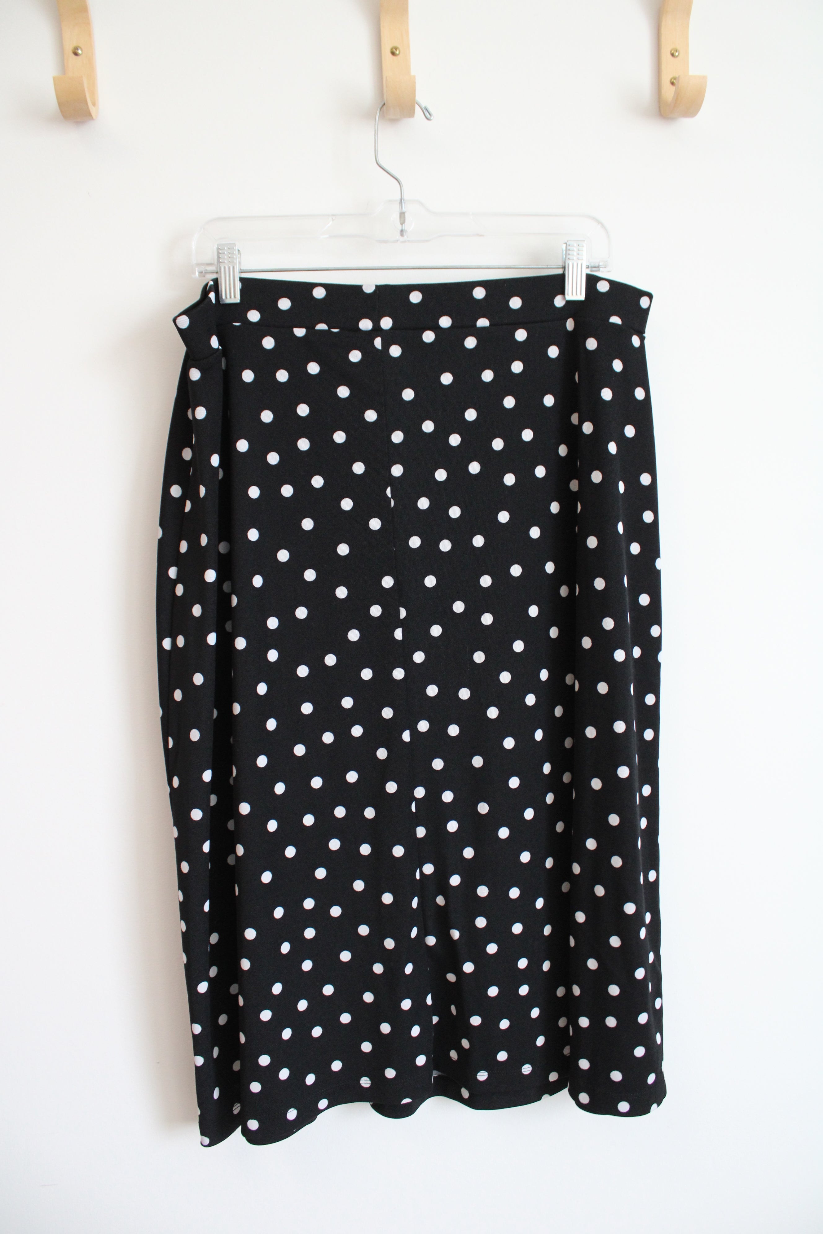 Kasper Black & White Polka Dot Skirt | XL