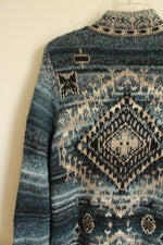 J.Jill Wool Blend Thick Knit Western Style Long Cardigan | S