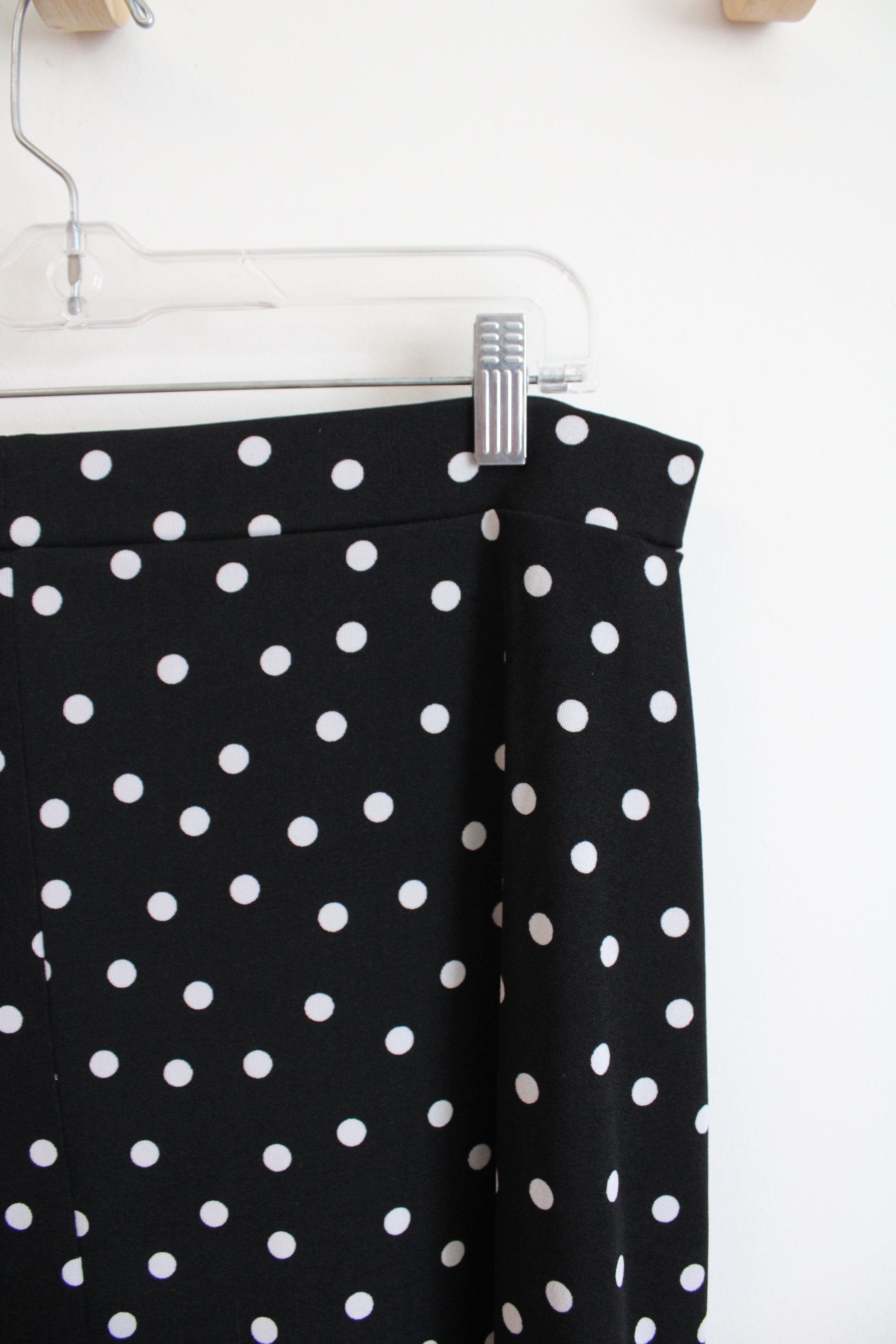 Kasper Black & White Polka Dot Skirt | XL