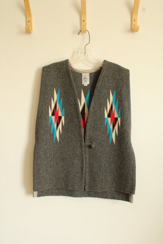 Ortega's Wool Hand-Woven Western Chimayo New Mexico Vest | M