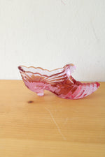 Fenton Art Pink Drapery Glass Shoe