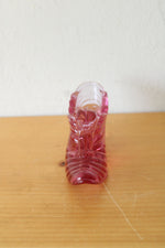 Fenton Art Pink Drapery Glass Shoe