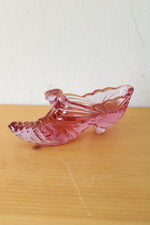 Fenton Art Pink Drapery Glass Shoe