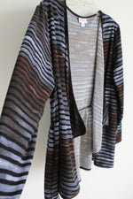 LuLaRoe Blue Black Striped Cardigan | XL