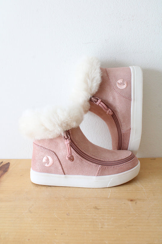 Billy Toddler Blush Pink Shimmer Mid Top Luxe Boots | Size 10